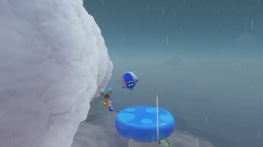 Astro Bot Balloon Breeze bot above the mushrooms