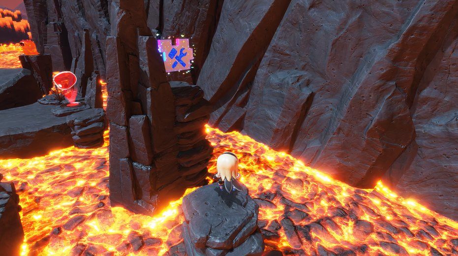 Astro Bot Furnace Fever jigsaw on lava column