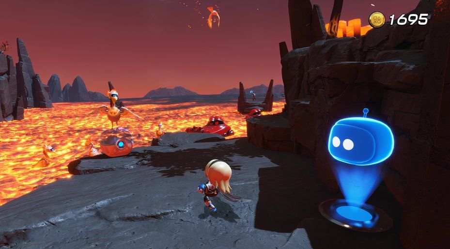 Astro Bot Furnace Fever Cole MacGath on lava island