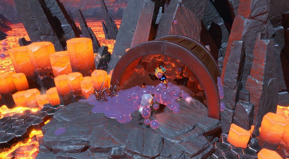 Astro Bot Furnace Fever bot in lava cave