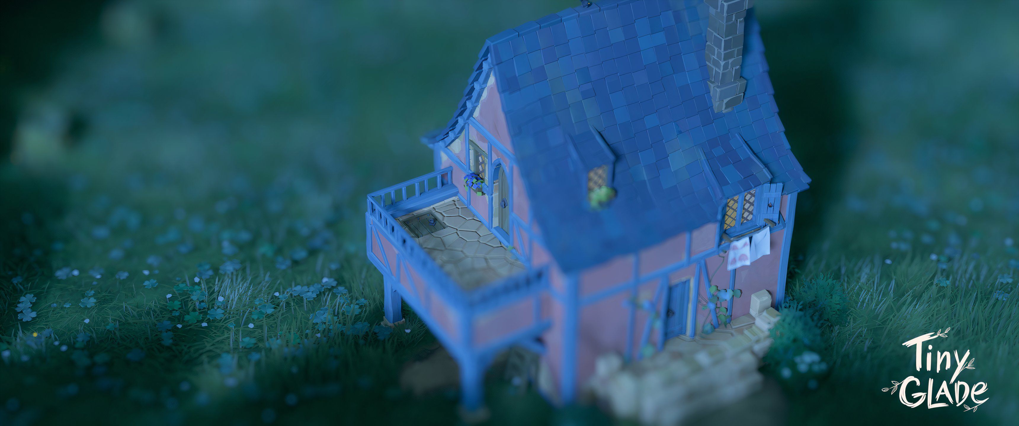 Tiny Glade: An image of a house balcony with a trap door in it