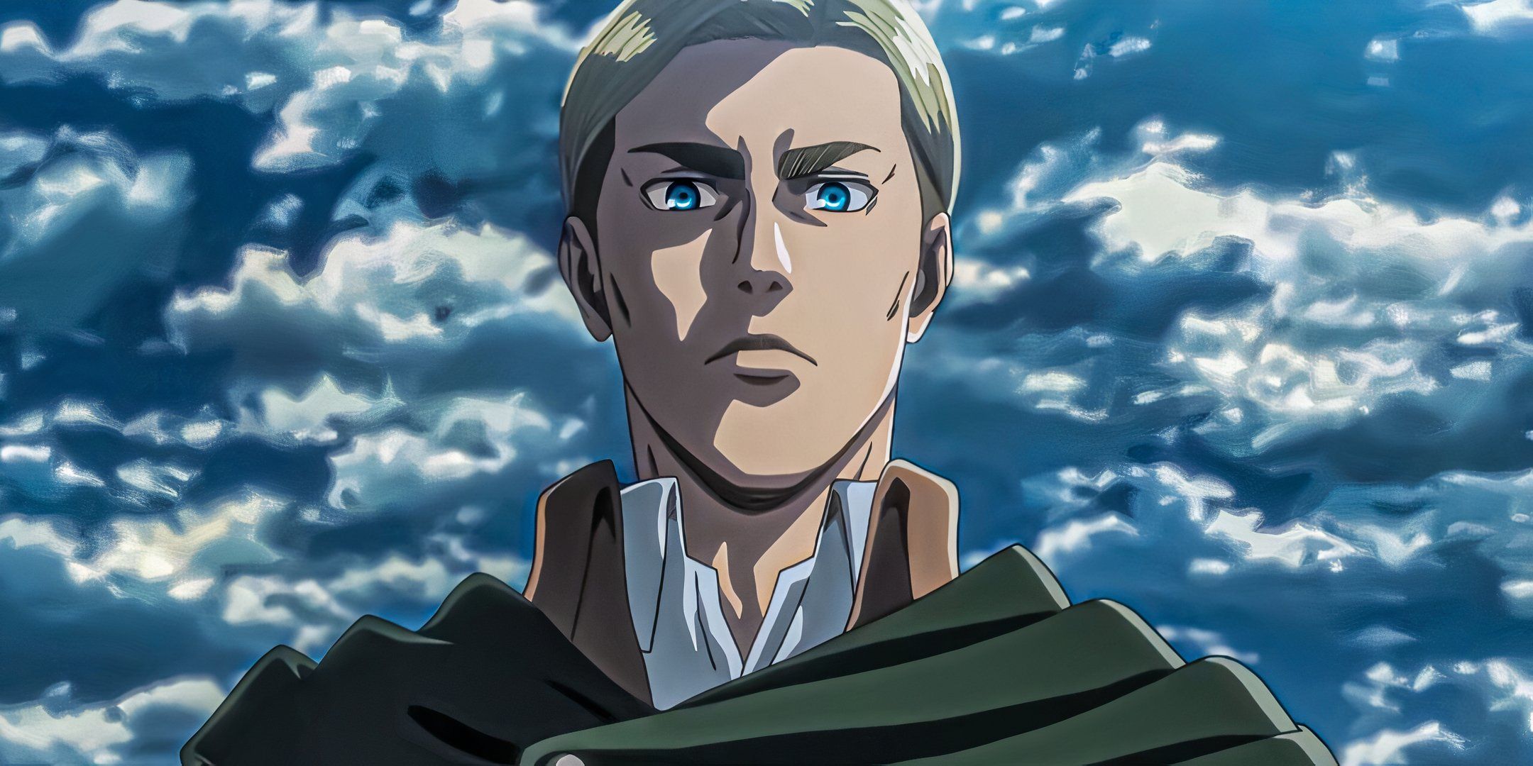 Erwin Smith looking down at the scout regiment in Attack on Titan.