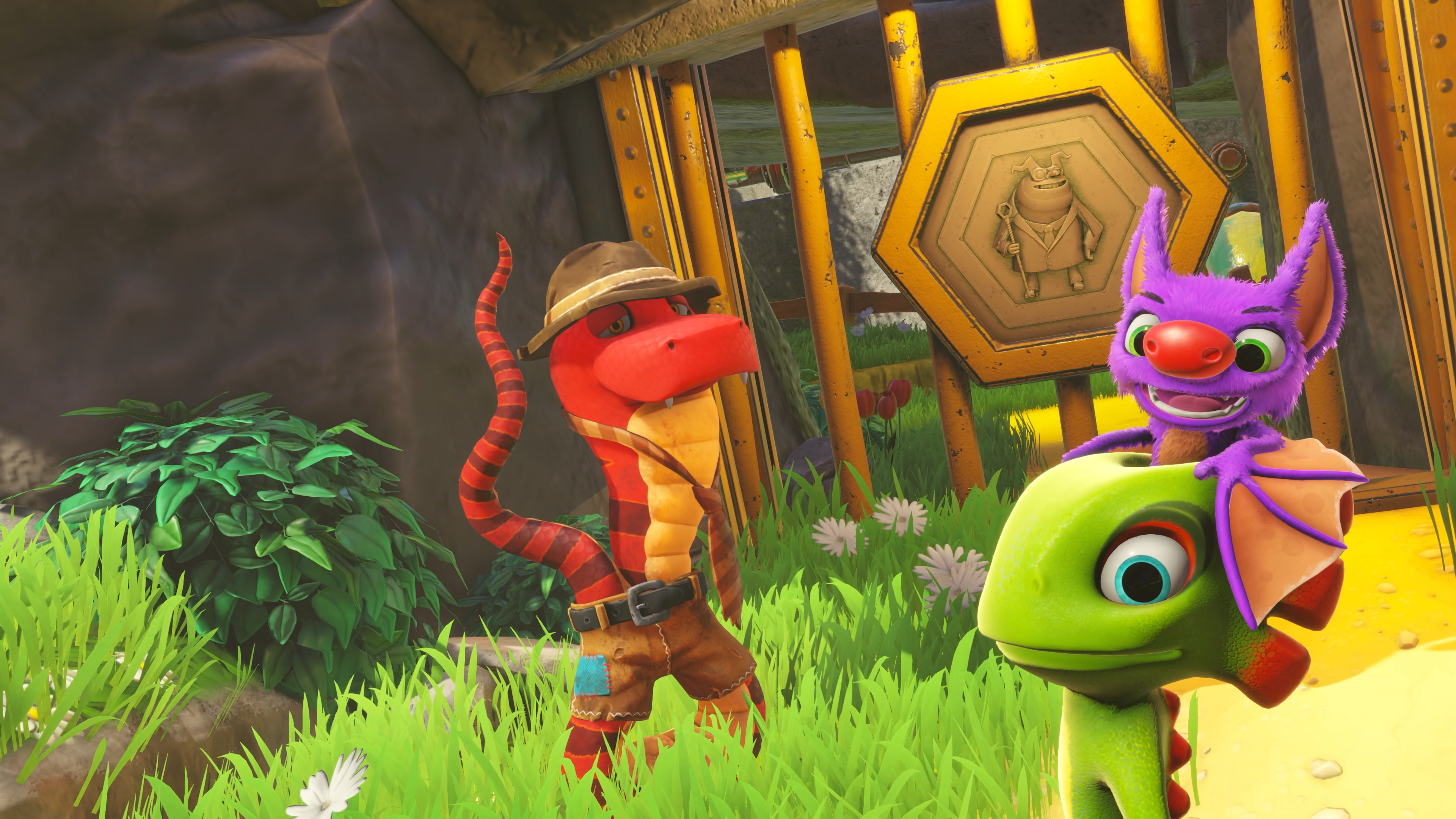 Yooka and Laylee with Trowzer in Yooka-Replaylee.