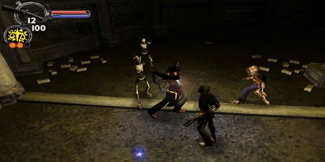 The player confronts enemies in Hunter: The Reckoning.