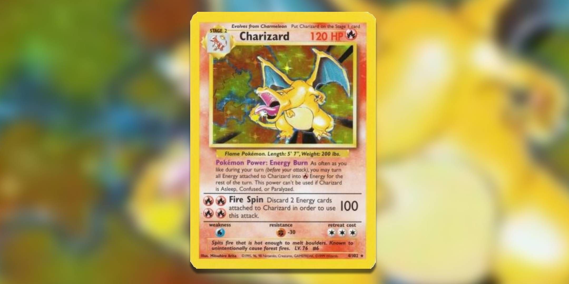 A lightly played Base Set Charizard. - Copy