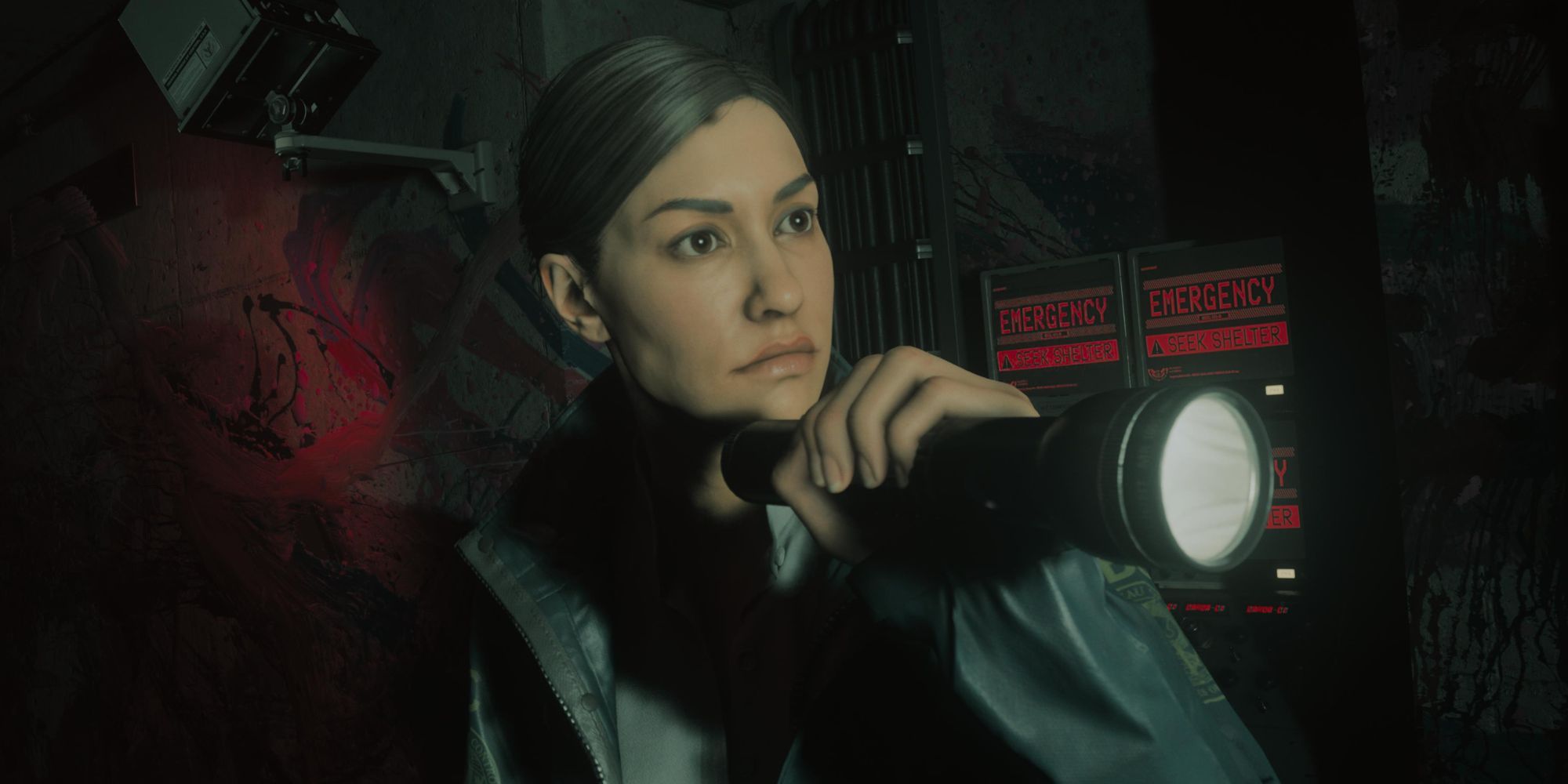 Kiran Eztevez from Alan Wake 2 holding a flashlight