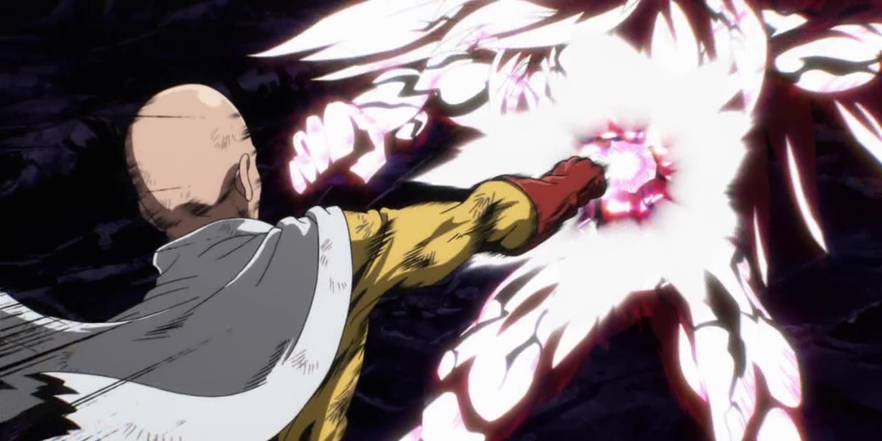 Saitama punches Boros in One Punch Man.