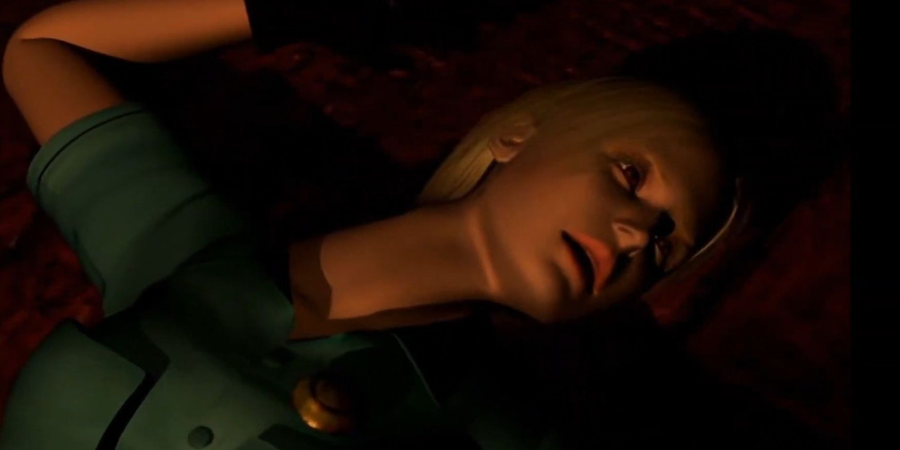 Cybil dead after her boss fight in Silent Hill 1.