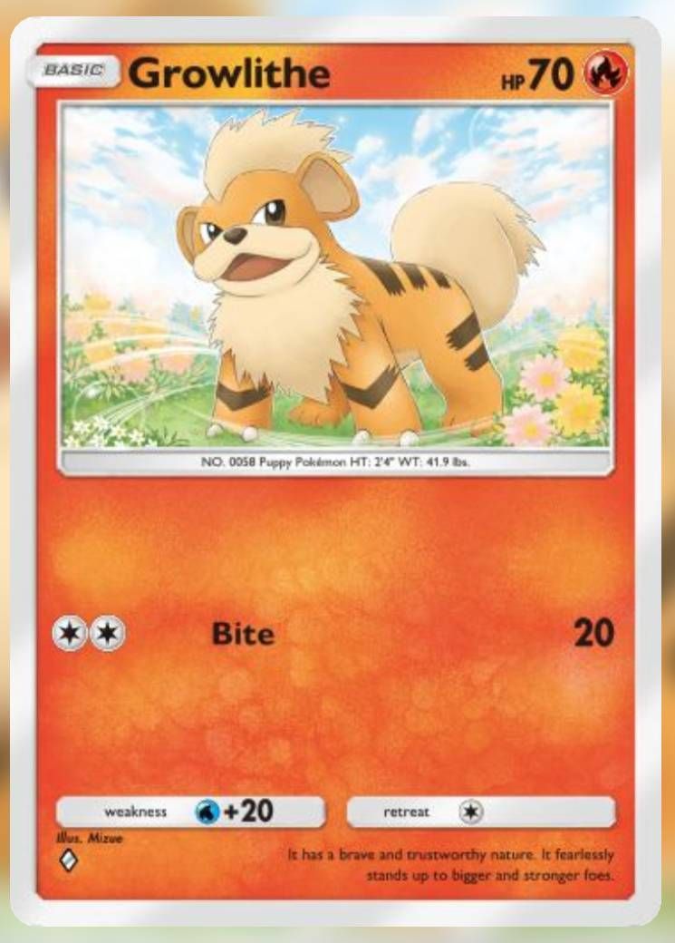 Ny karatra Growlithe avy amin'ny Genetic Apex.