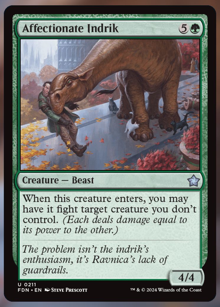 Magic The Gathering Affectionate Indrik Card.