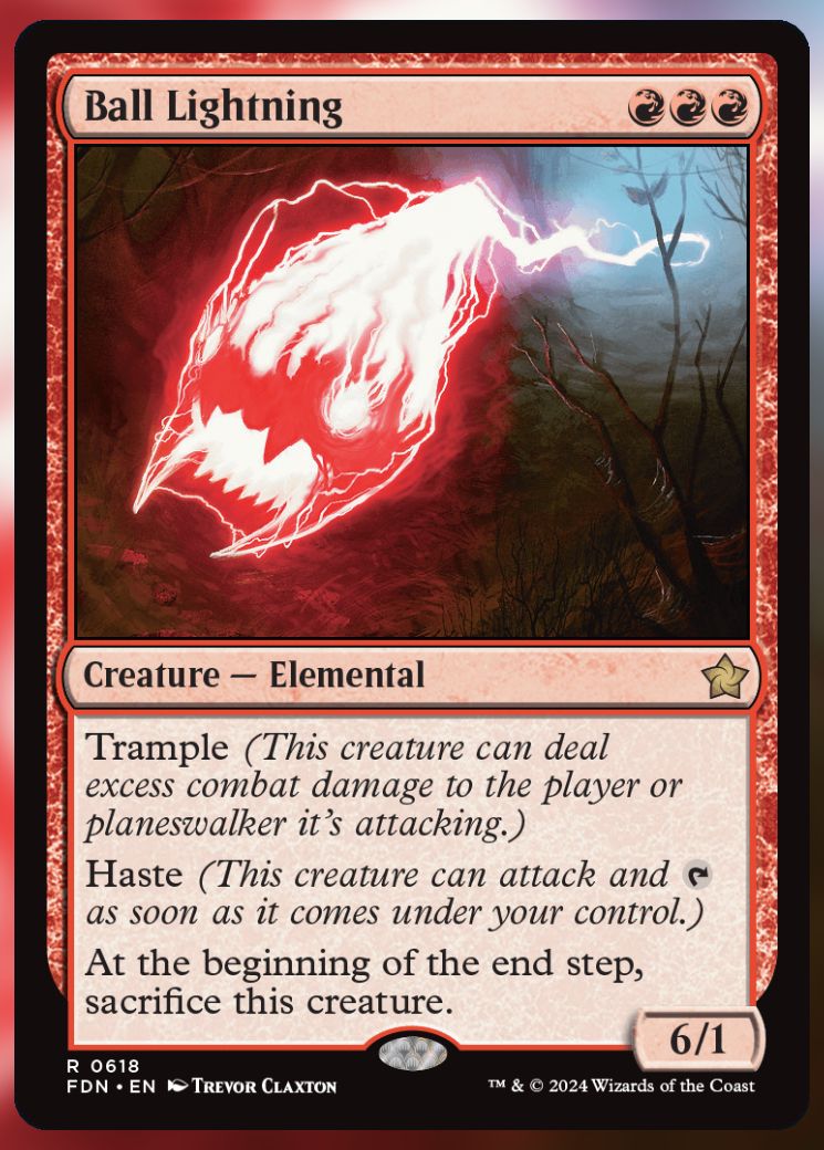 Magic The Gathering Ball Lightning Card.