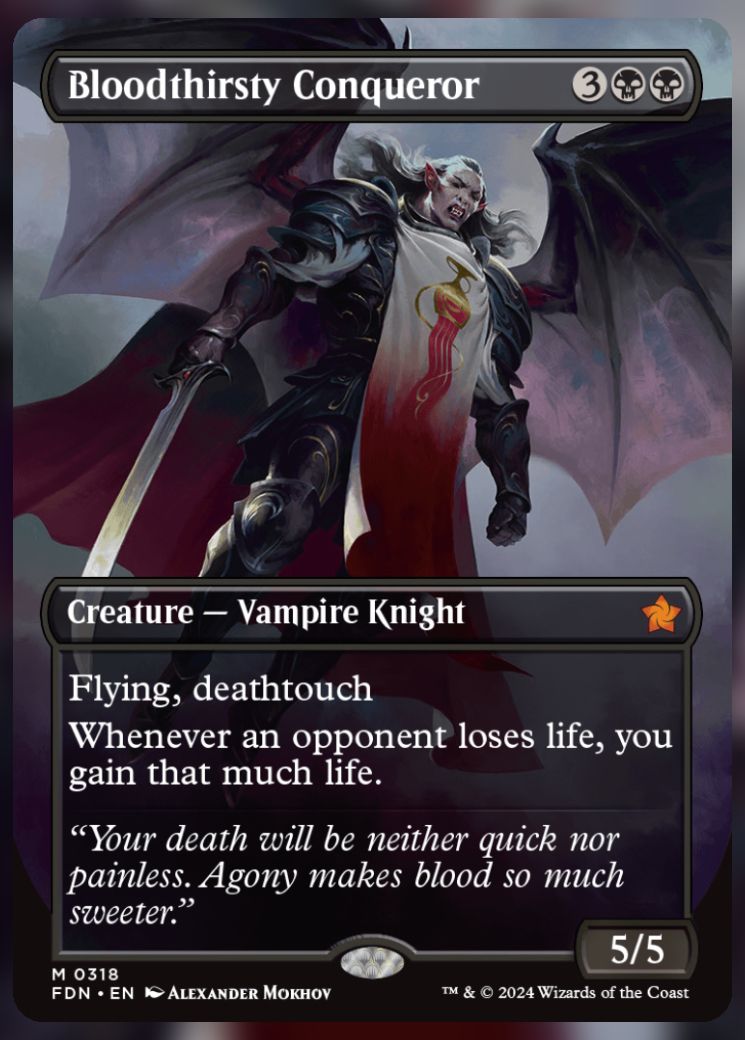 Magic The Gathering Bloodthirsty Conqueror alt card.