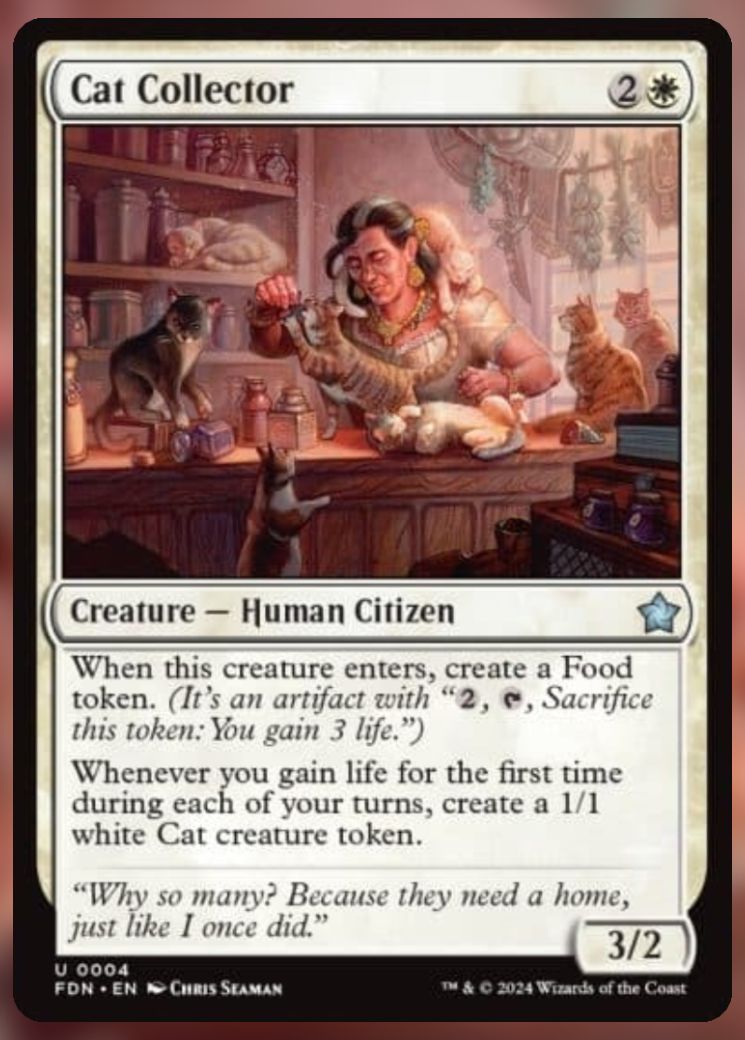 Magic The Gathering Cat Collector Card.