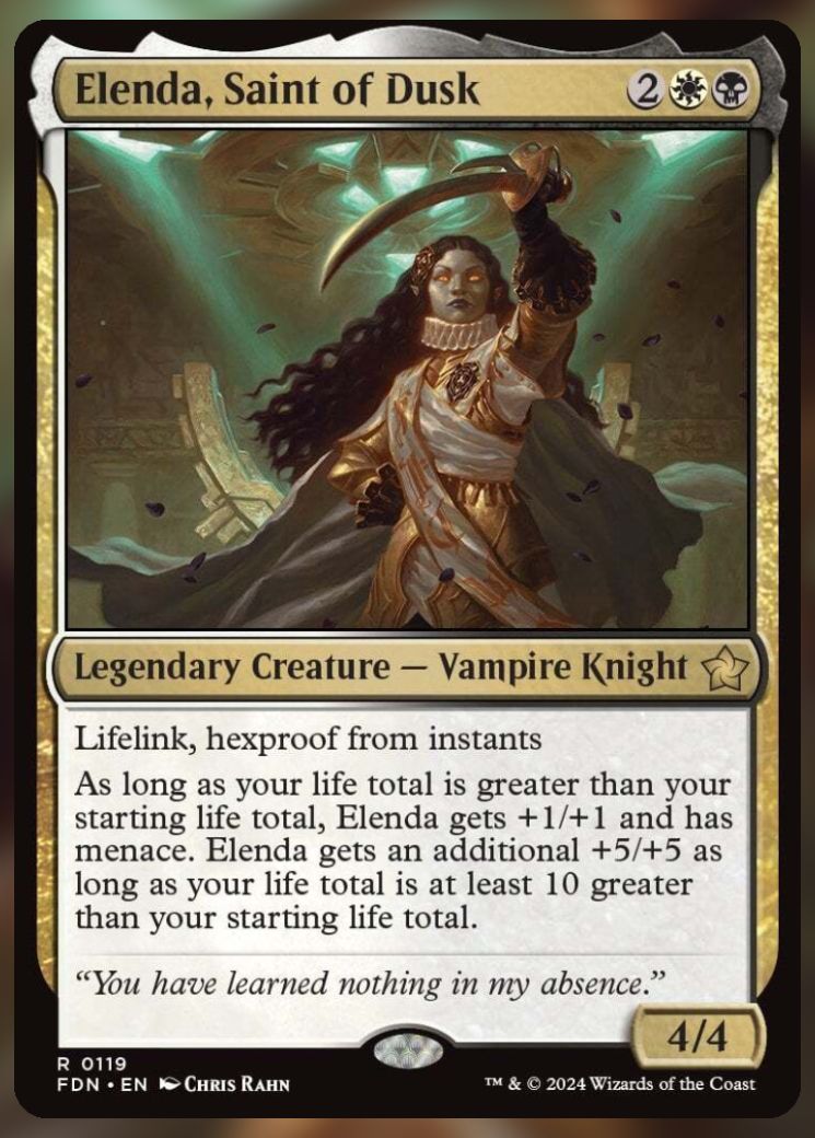 Magic The Gathering Elenda, Saint of Dusk Card.