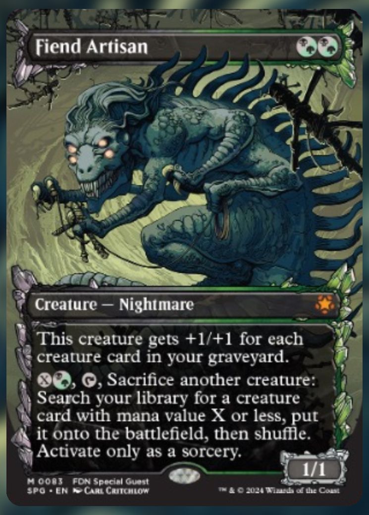 Magic The Gathering Fiend Artisan Card.