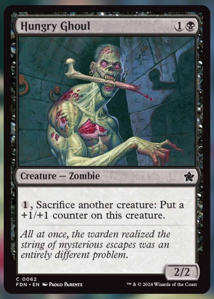 Magic The Gathering Hungry Ghoul Card.