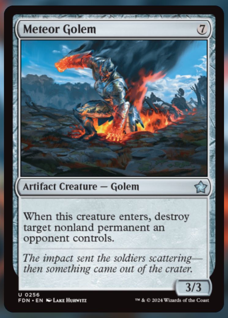 Magic The Gathering Meteor Golem Card.