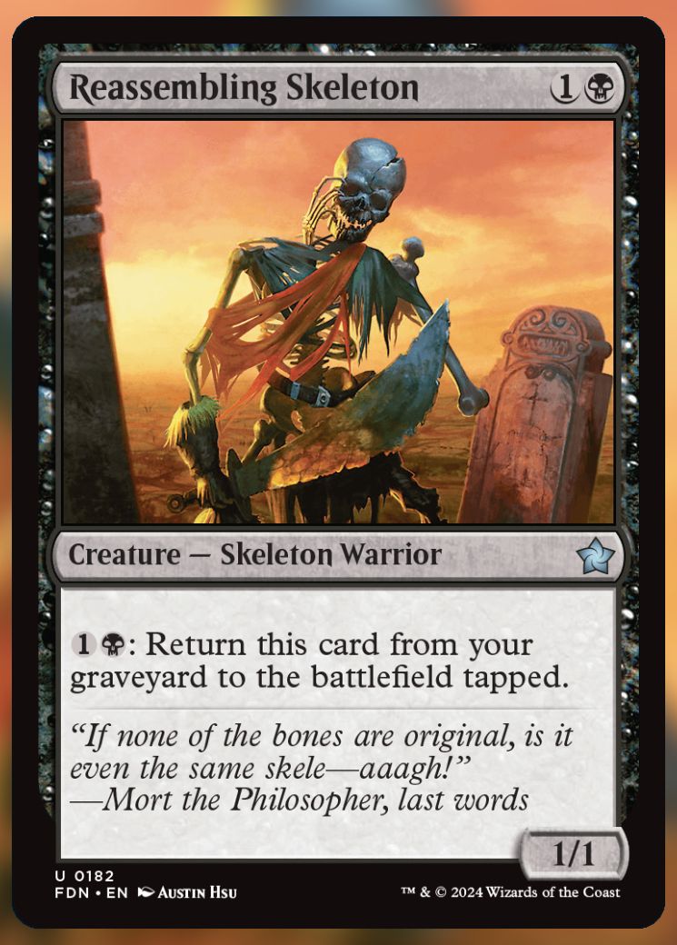 Magic The Gathering Reassembling Skeleton Card.