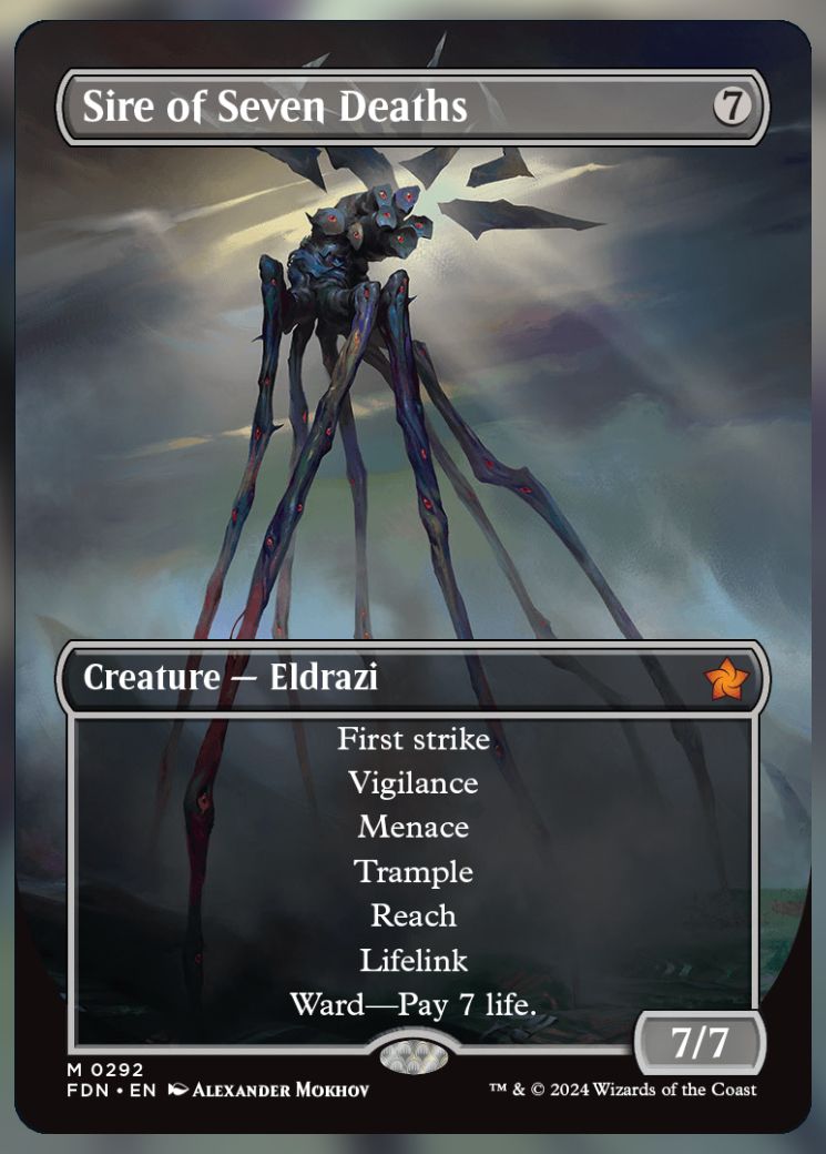 Magic The Gathering Sire of Seven Deaths Alt Card.