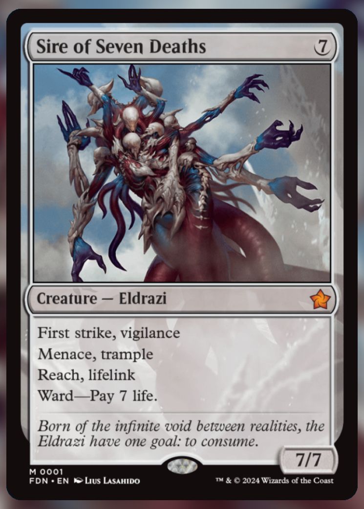 Magic The Gathering Sire of Seven Deaths Card.