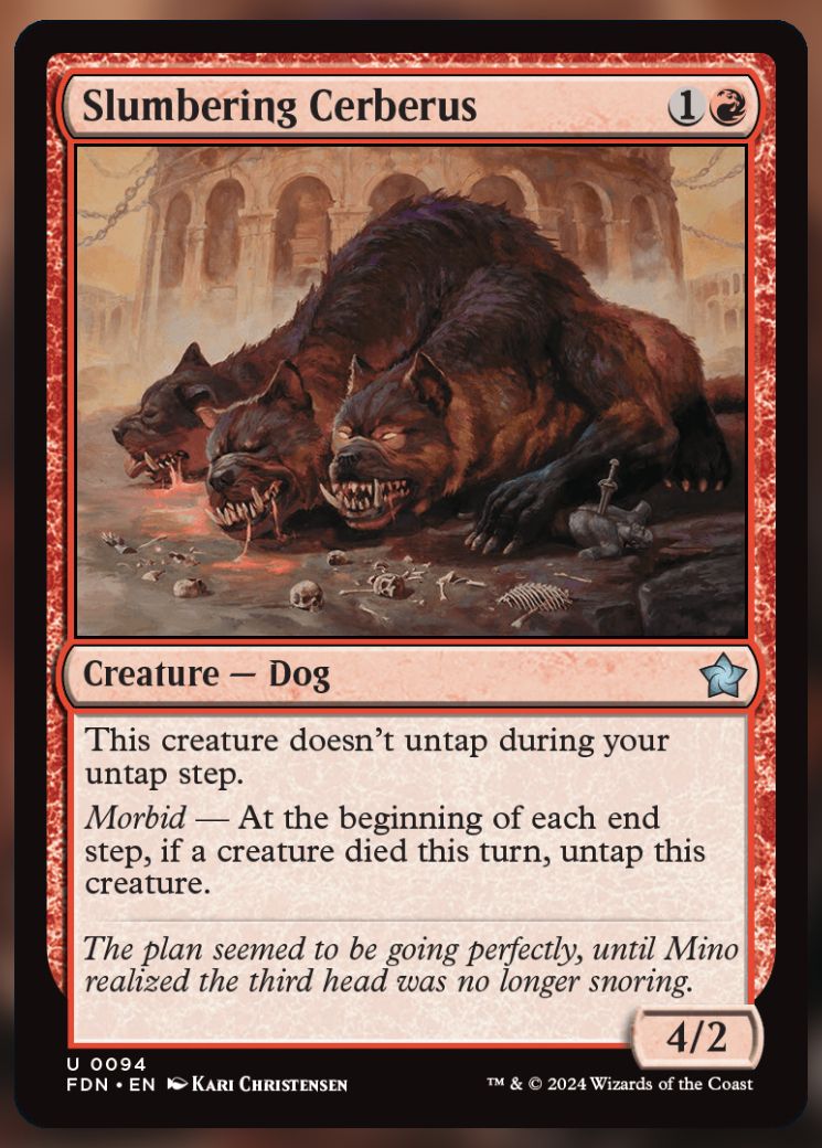 Magic The Gathering Slumbering Cerberus Card.