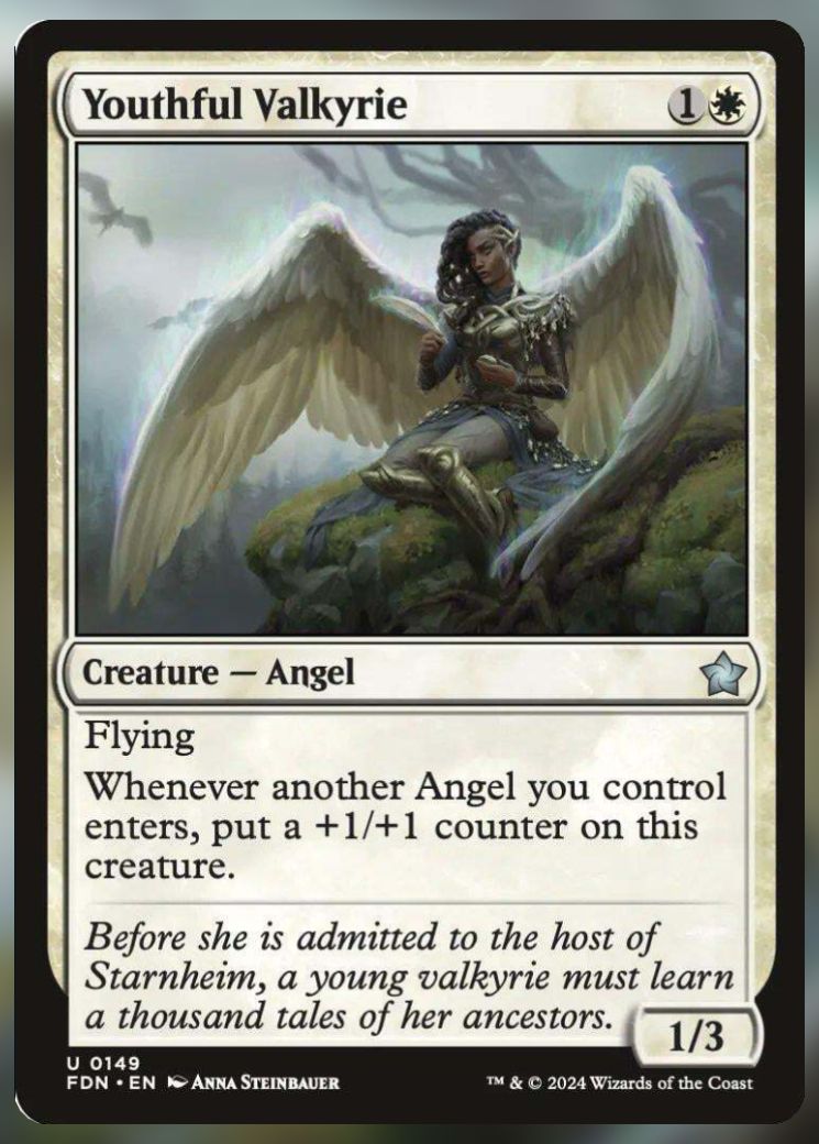 Magic The Gathering Youthful Valkyrie Card.