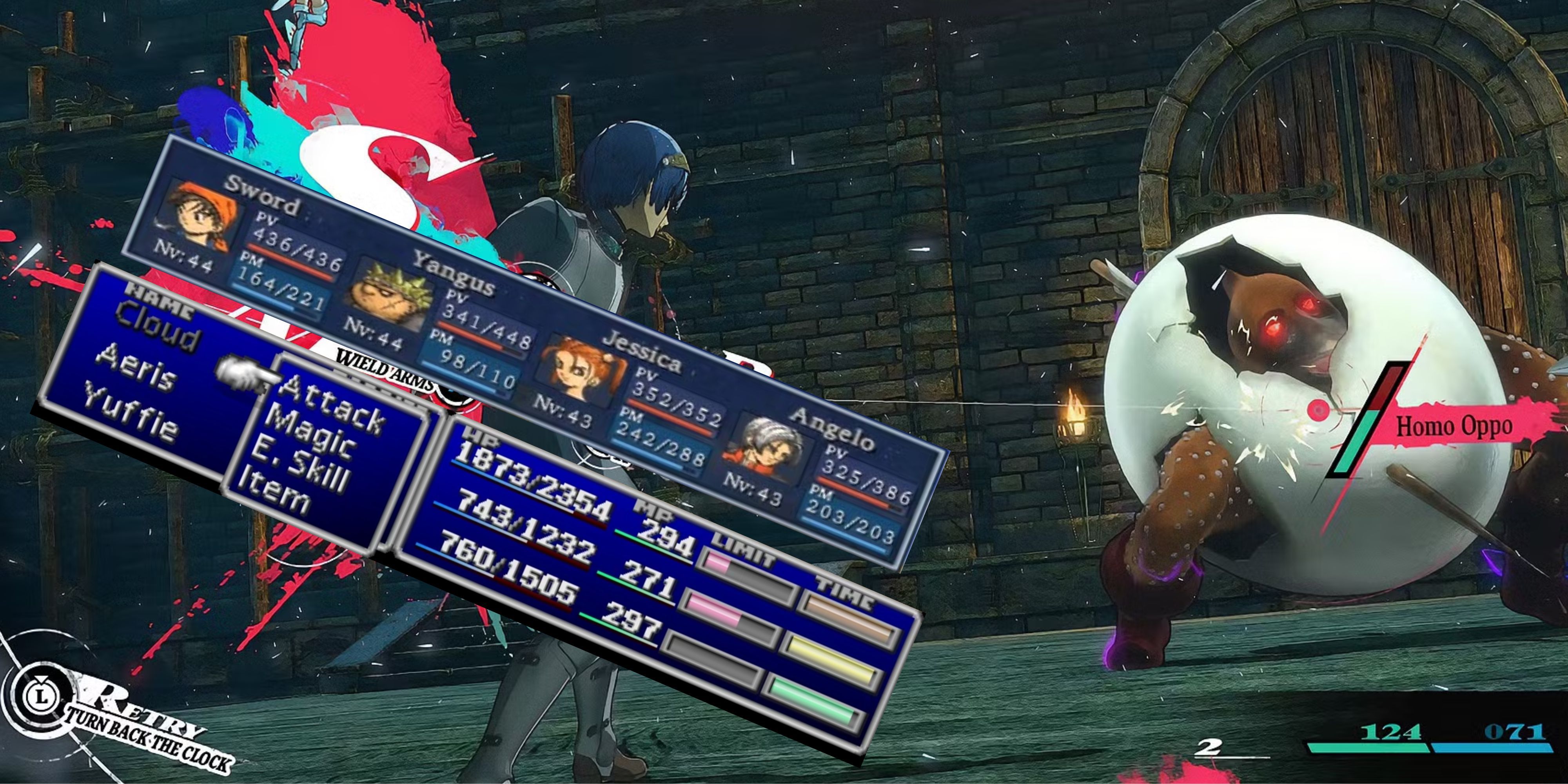 Metaphor ReFantazio combat with Final Fantasy and Dragon Quest combat menus