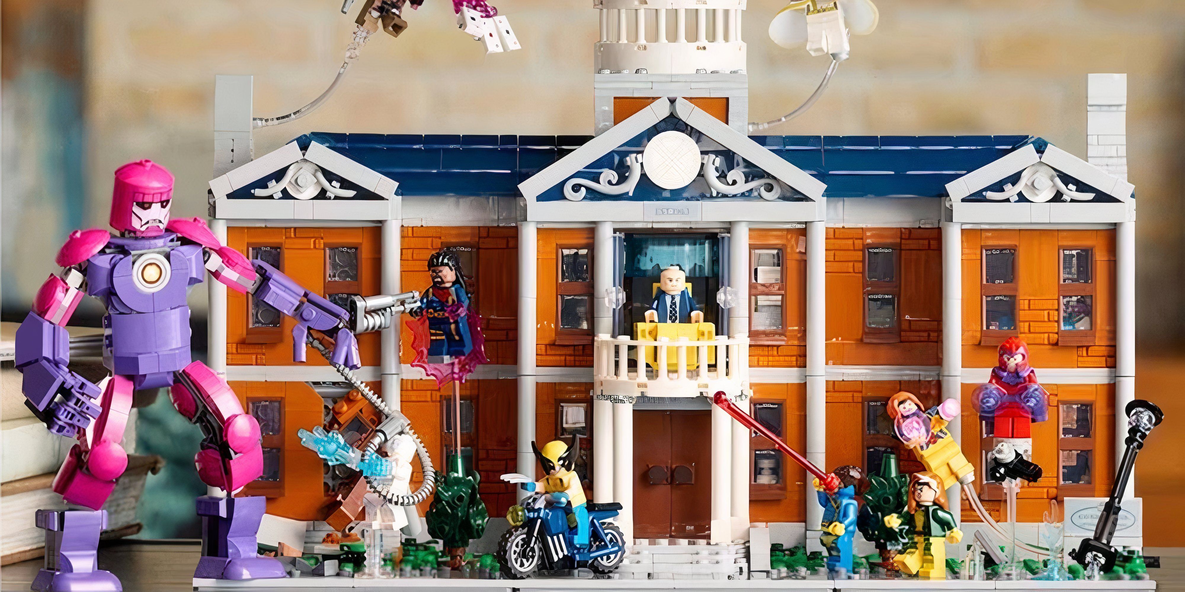 x-men mansion lego set with minifigures