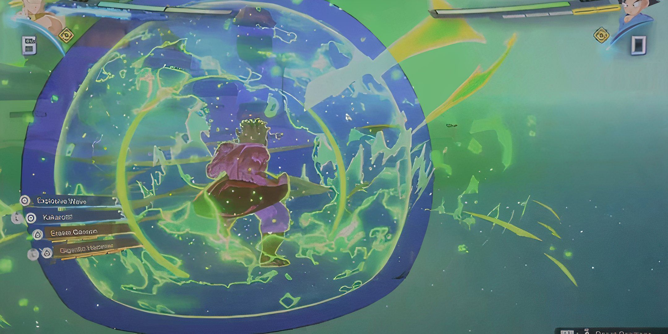 Broly Kay charges himself in the hyperbolic time chamber. 