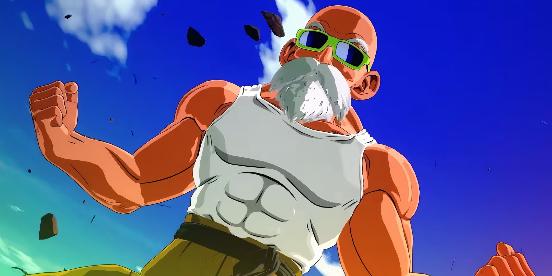 A methodical master flexes his muscles with full force. 