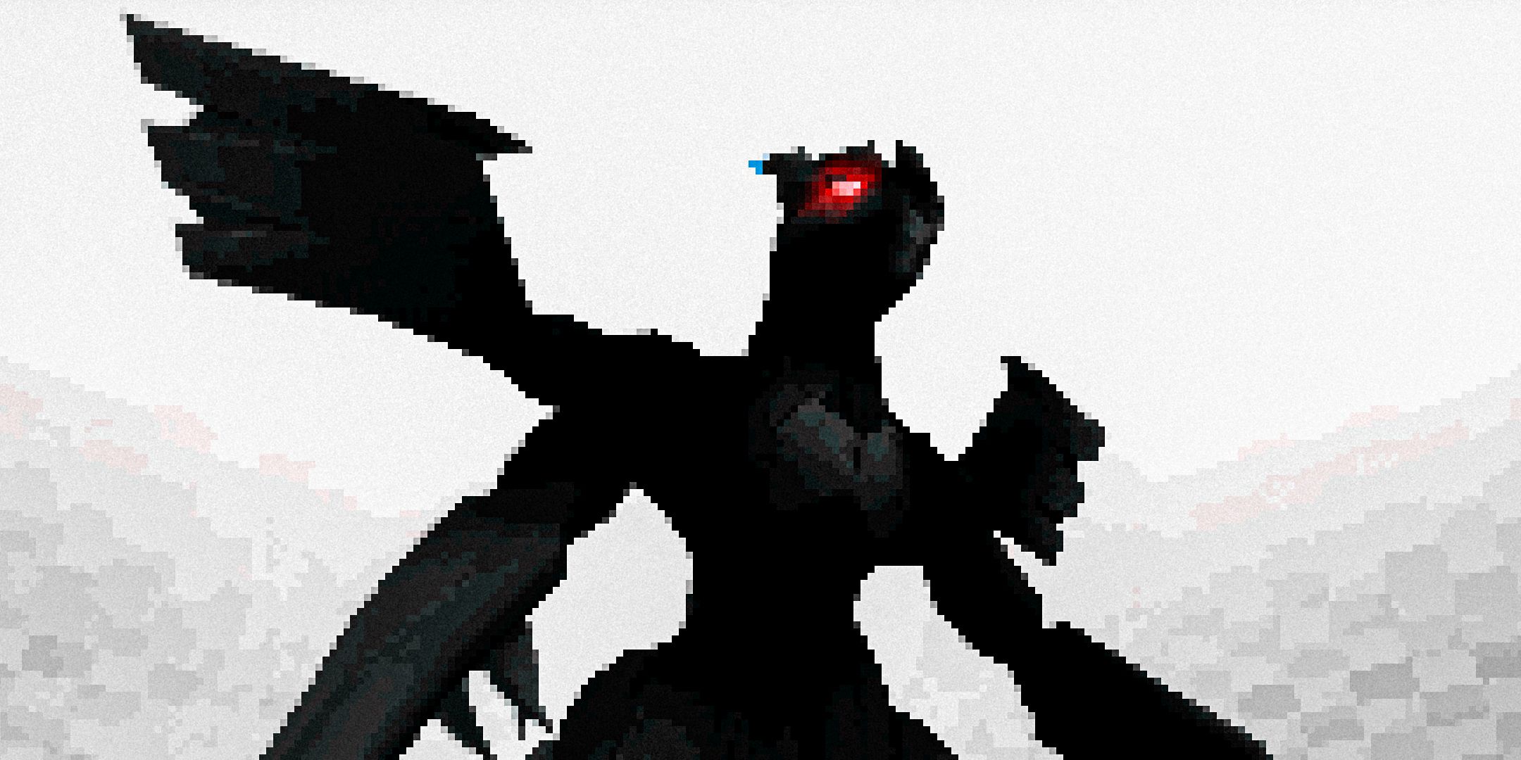 Pokemon Black Zekrom sprite over white background