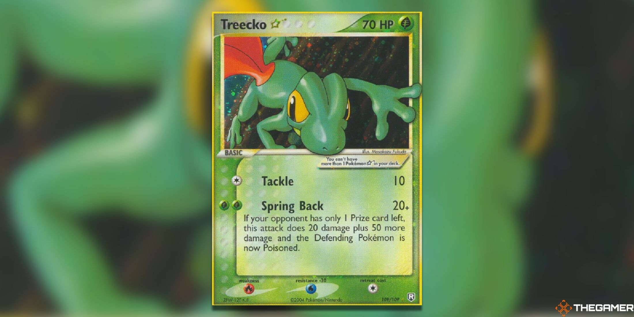 The Team Rocket Returns Treecko Star from the Pokemon TCG.