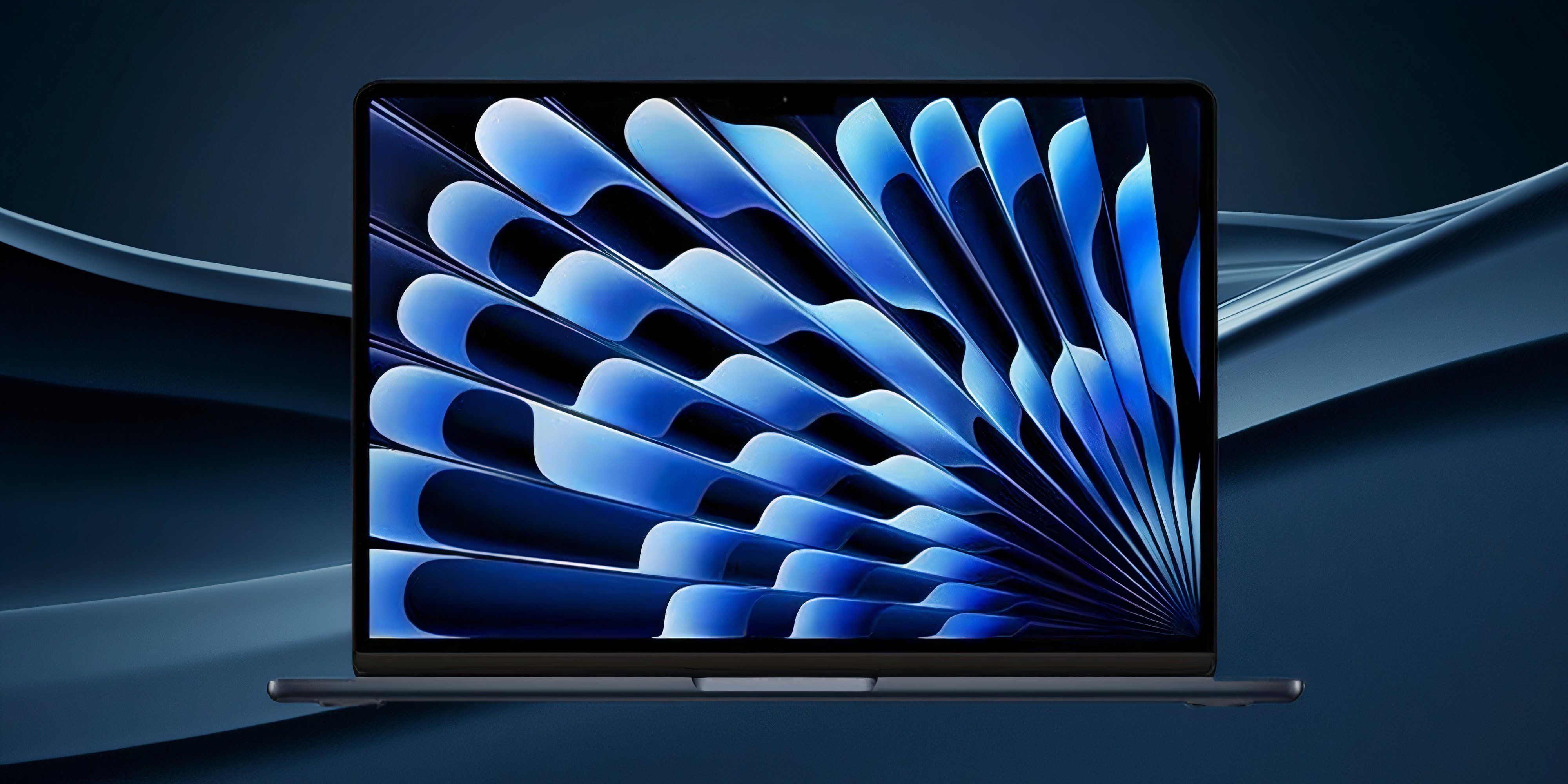 Image of Apple Macbook Air on a gradient bakground. 