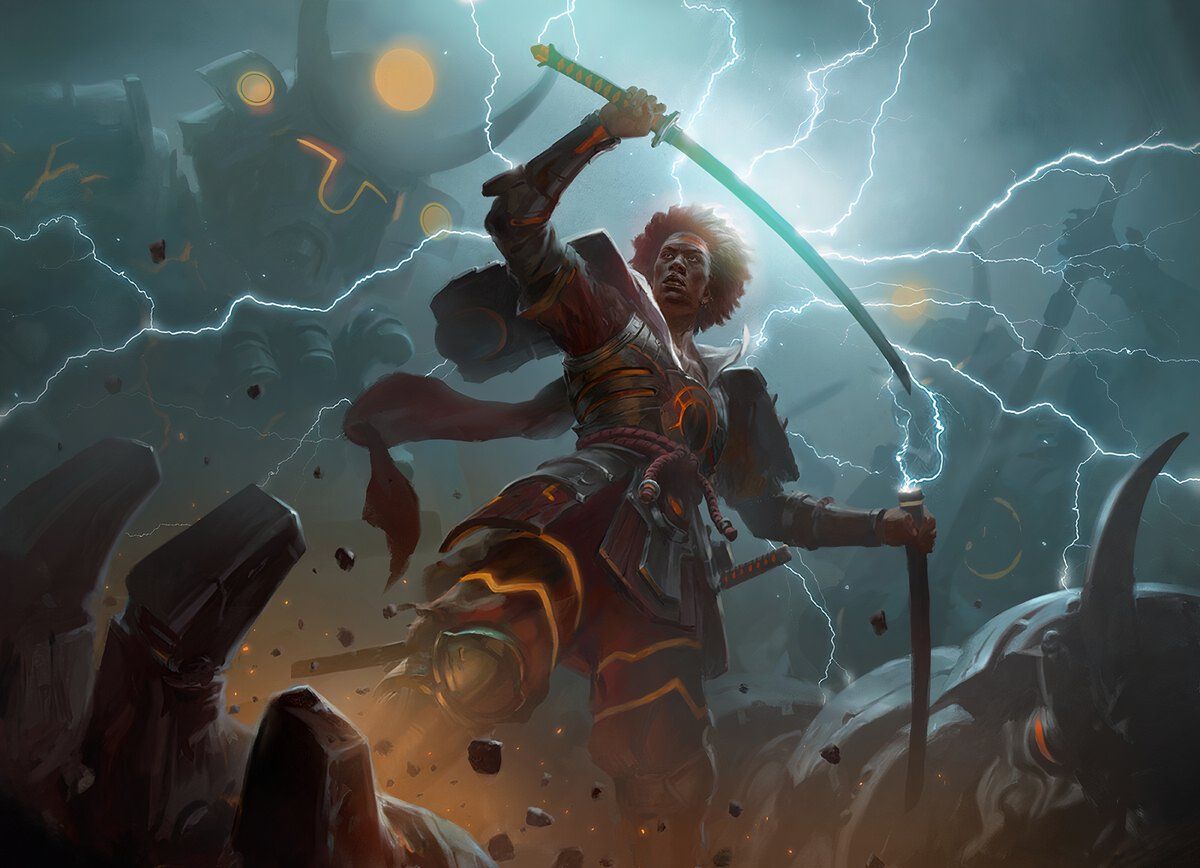 Image of Raiyuu, Storm's Edge card art by Heonhwa Choe.