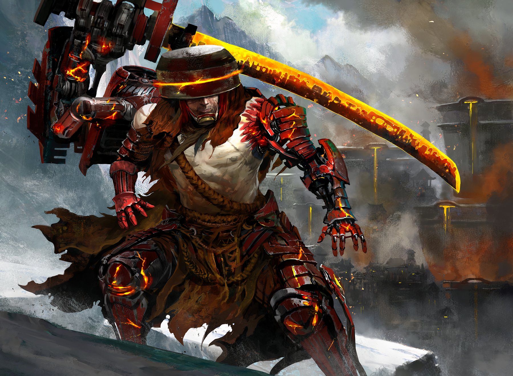 Image of Reinforced Ronin (Kamigawa Neon Dynasty) art by Kekai Kotaki