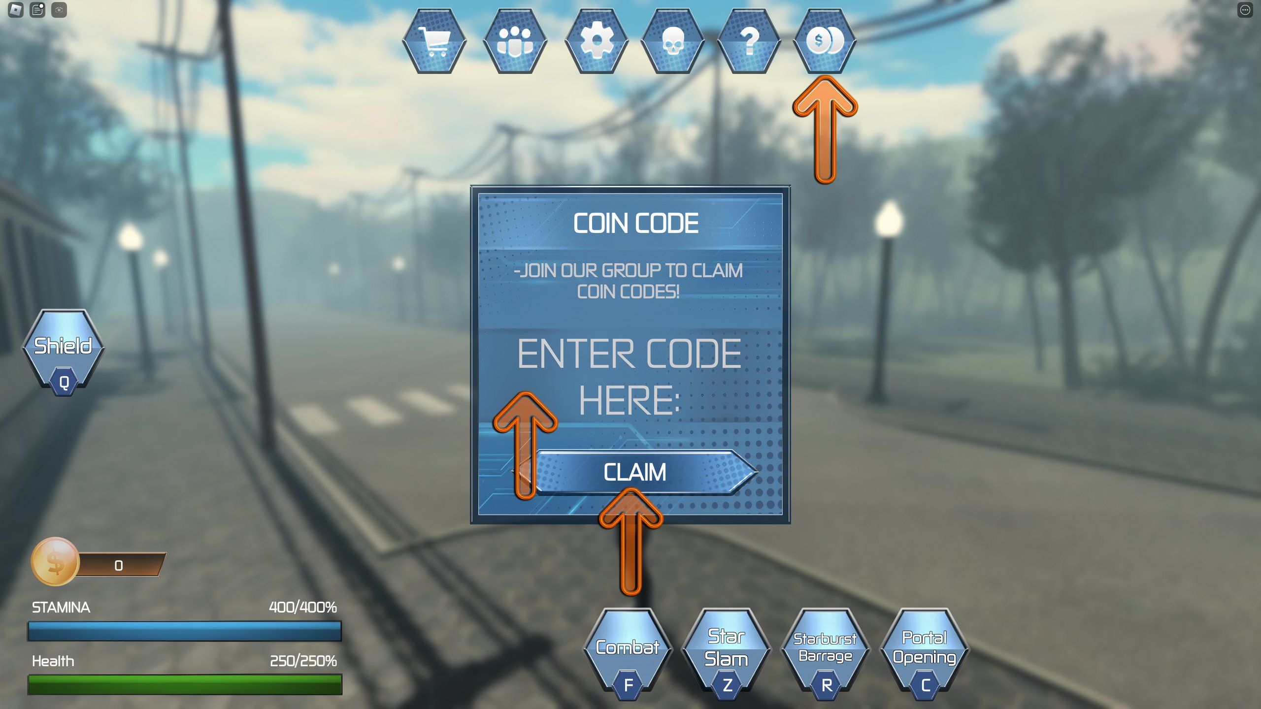 the codes box in Realms Of the Multiverse on Roblox