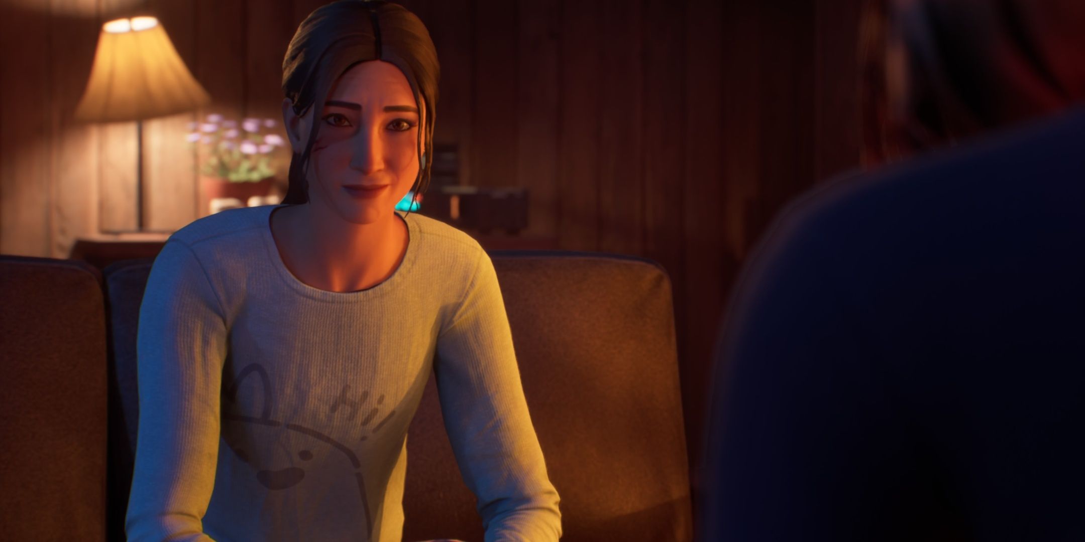Safi in Life is Strange Double Exposure که به مکس در خانه مکس نگاه می کند.