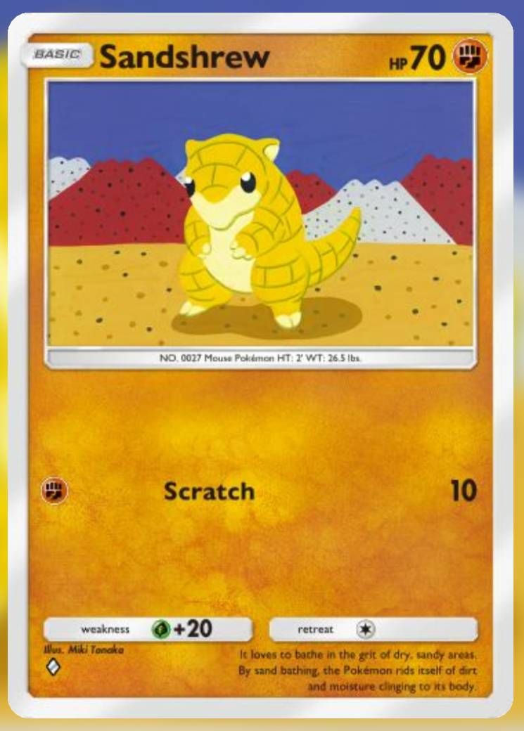 Ny karatra Sandshrew avy amin'ny Genetic Apex
