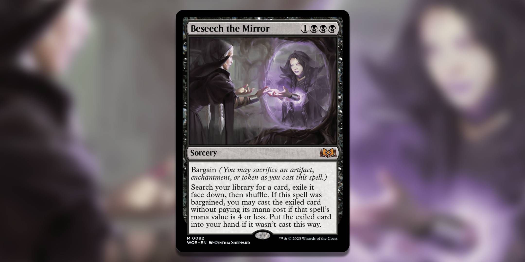 Screenshot of Beseech the Mirror Wilds of Eldraine MTG.