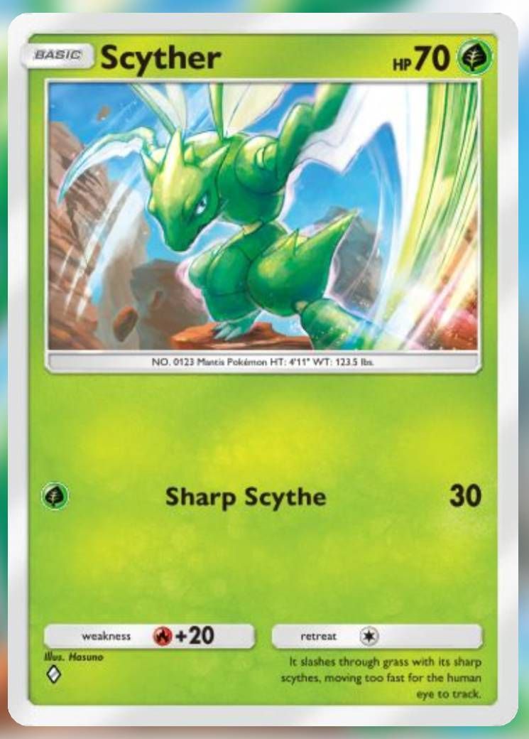 Ny karatra Scyther avy amin'ny Genetic Apex