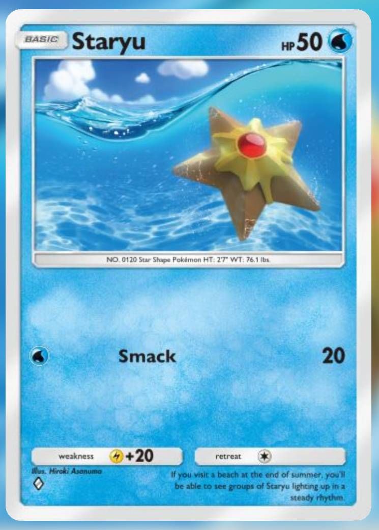 Ny karatra Staryu avy amin'ny Genetic Apex