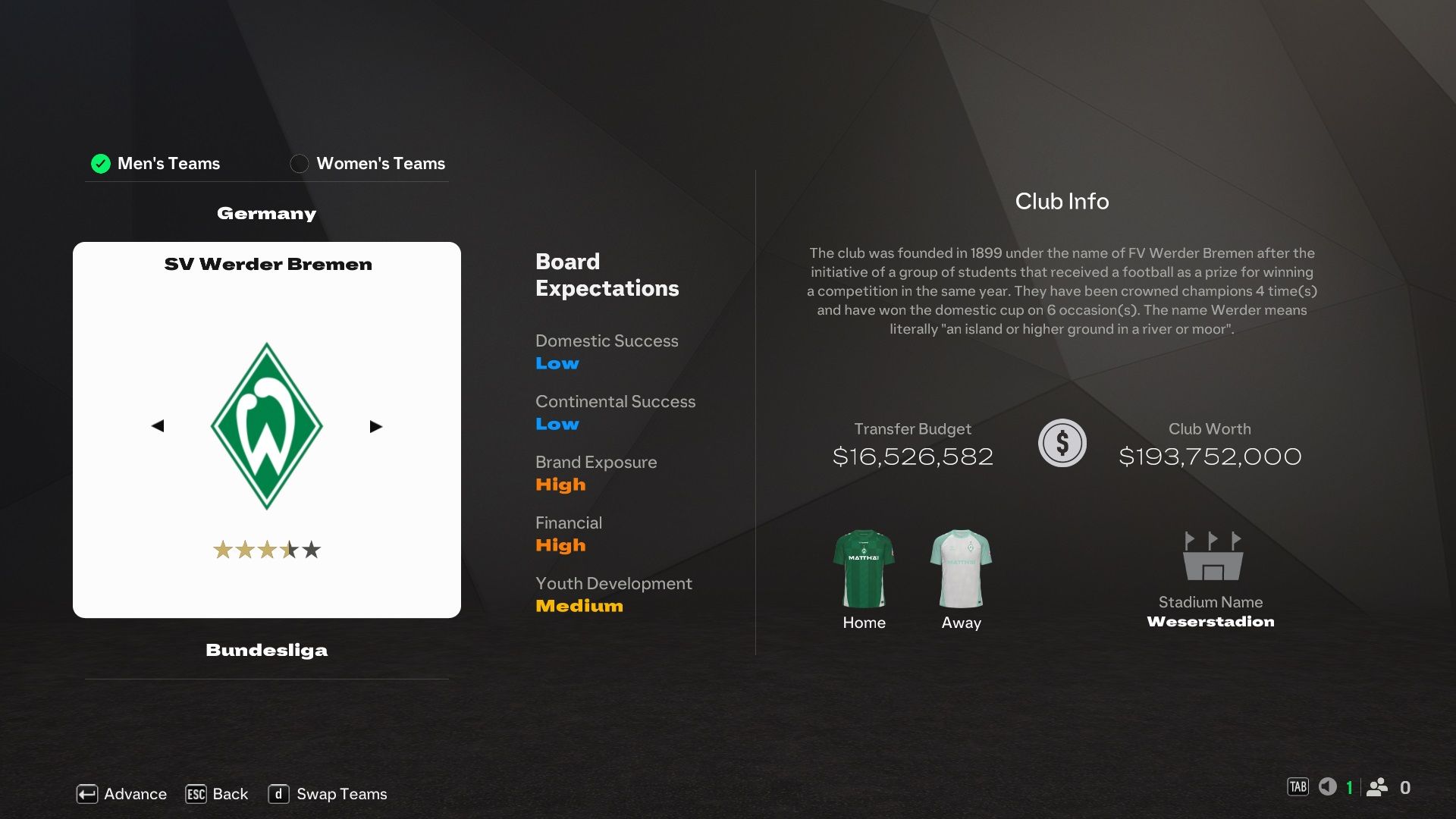 اس وی وردربرمن در EA Sports FC 25.