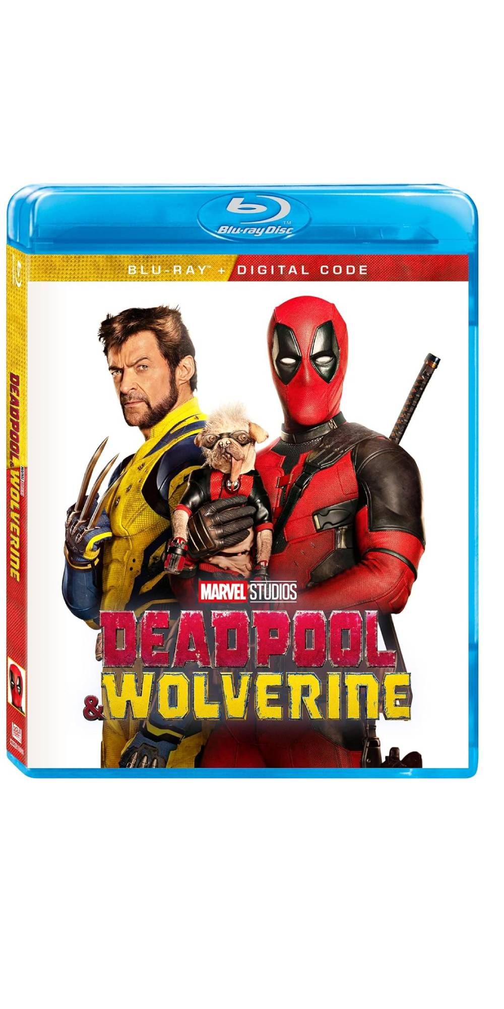 The Deadpool & Wolverine bluray on a white background.