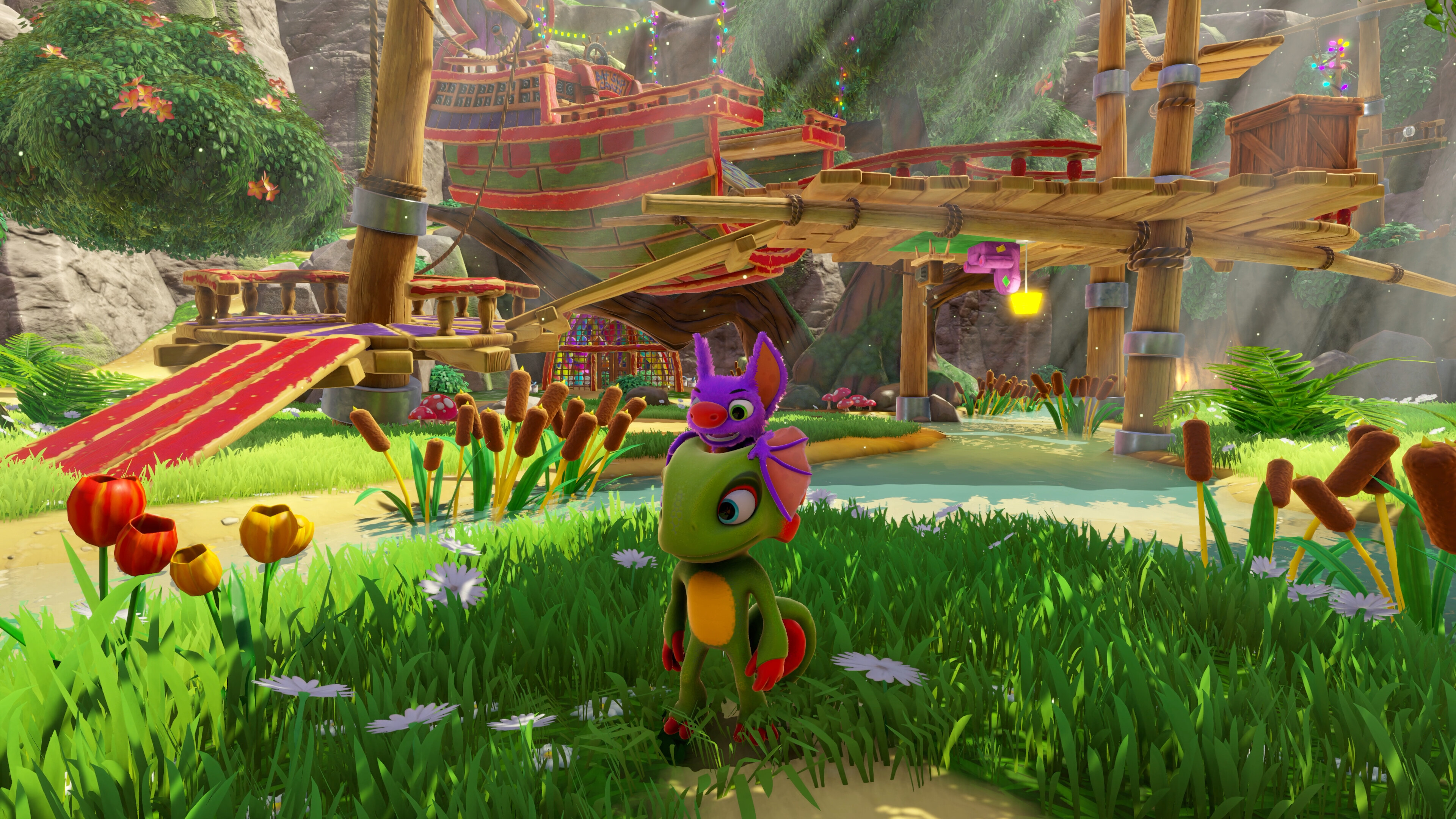 Yooka and Laylee standing around in Yooka-Replayee