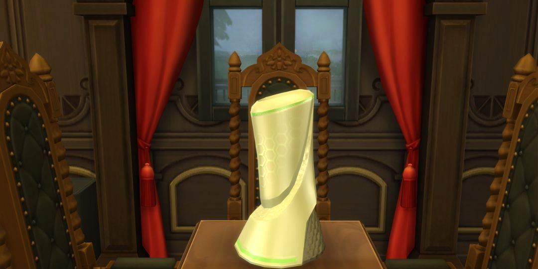 The Alien Urn from the Sims 4. It is a metallic tube with a sci-fi vibe.