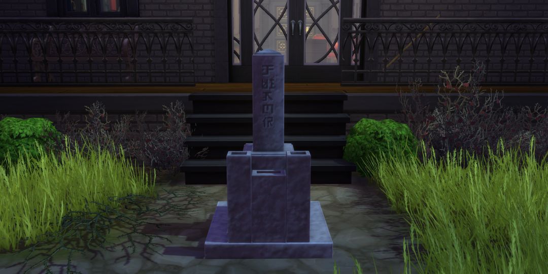 A Buddhist inspired gravestone from Mt. Komorebi.