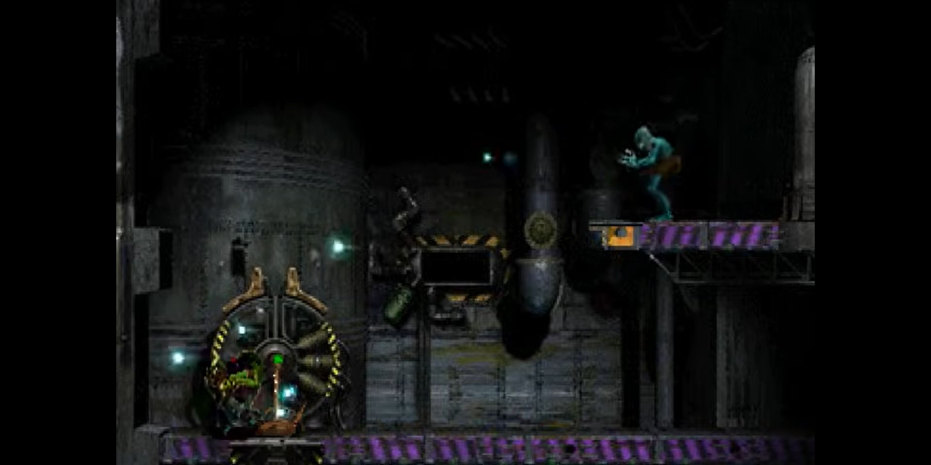 Abe mind controlling a minion in Oddworld Abe's Oddysee.