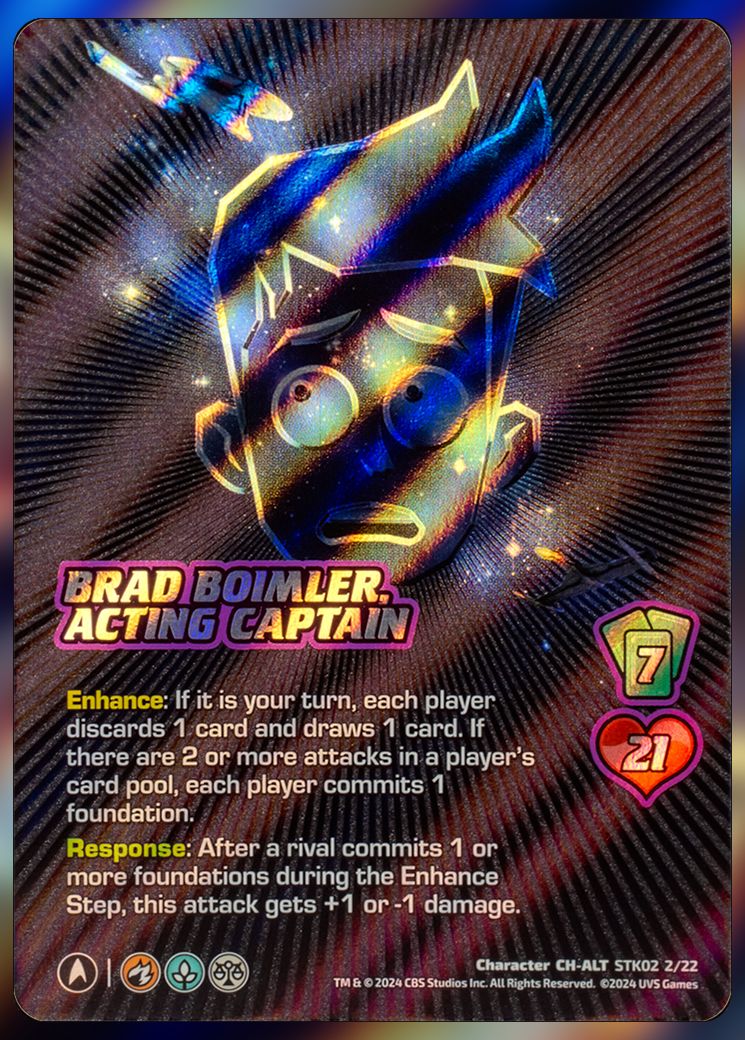 Brad Boimler, Acting Captain alt-foil UniVersus Card.