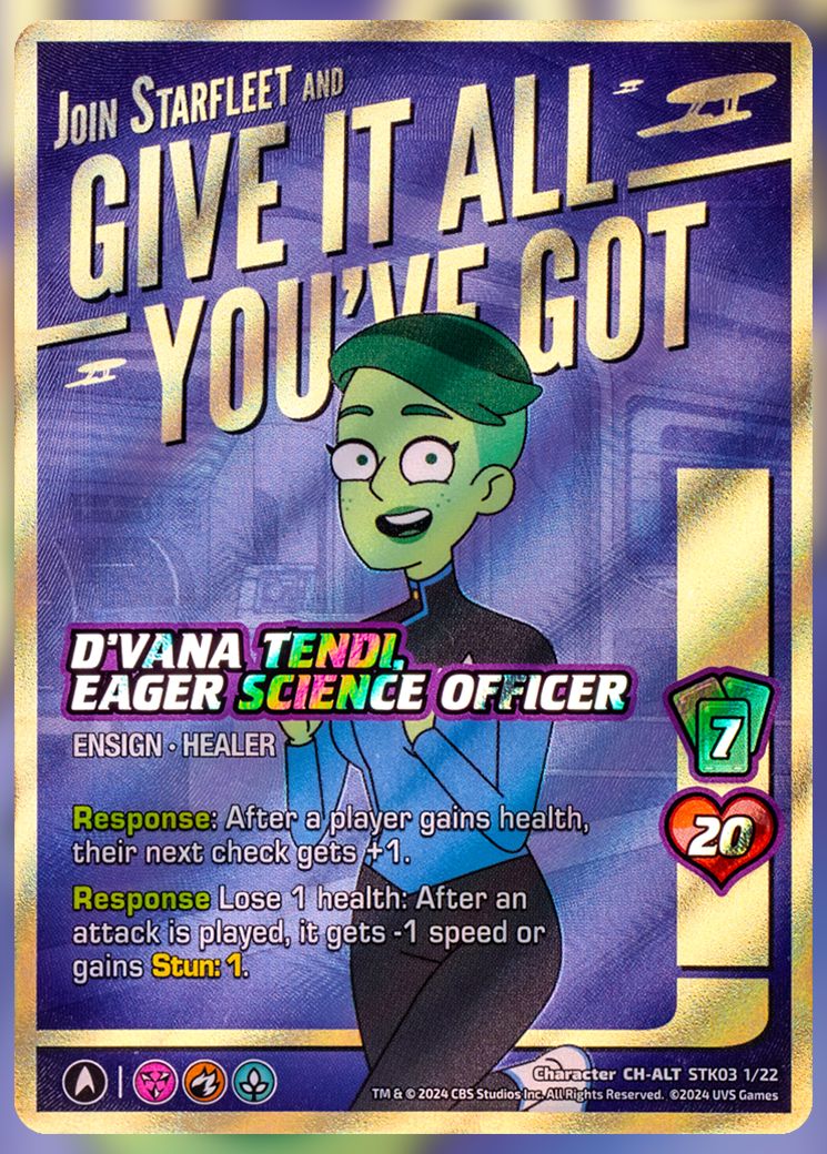 D'Vana Tendi, Eager Science Officer alt-foil UniVersus Card.