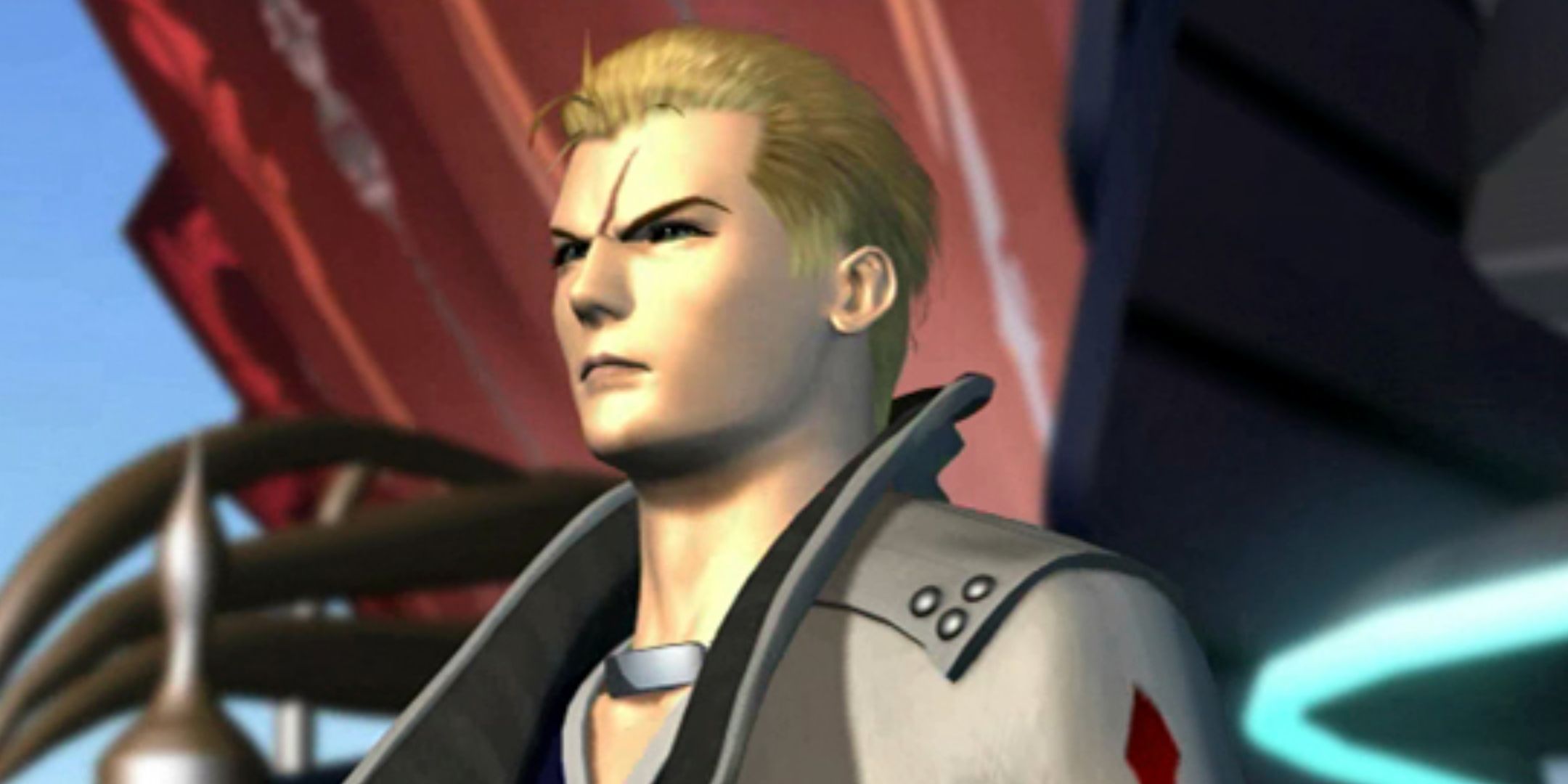 Seifer from Final Fantasy 8. He has short blond hair, a scar on his face, and is wearing a white jacket. 